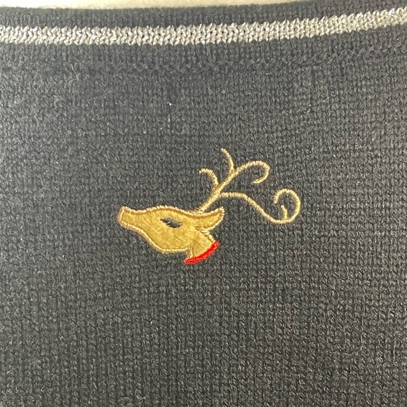 White Stag Womens Black Reindeer Snowflake Ugly Christmas Sweater Vest L G - Picture 4 of 7